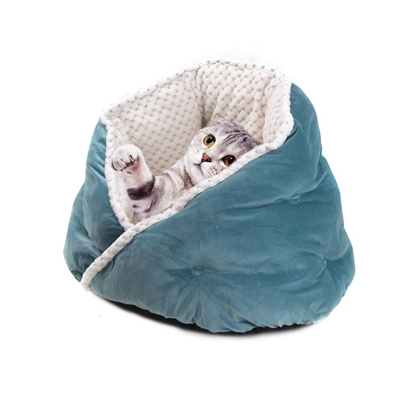 Cat Bed Soft Comfortable Pet Basket Warm Triangular Cat House Puppy Kennel Pet Sleeping Nest Cave for Dogs Cats Pets Supplies